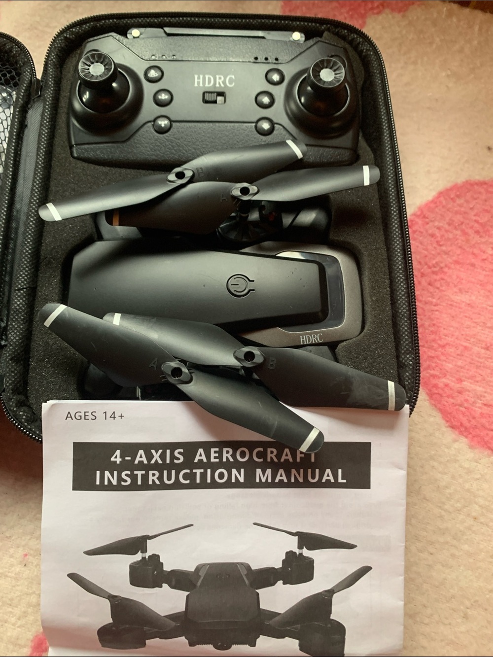 HDRC Foldable 4-Axis Drone with Controller New. Never Used.
